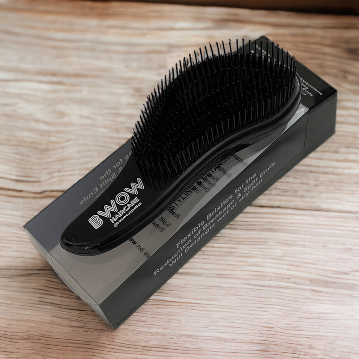 Escova de cabelo profissional desembaraçadora preta