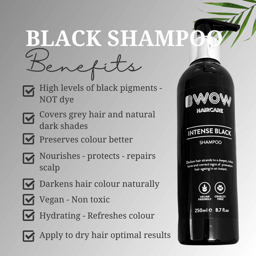 Intense Black Shampoo Vegan Cabelos Grisalhos Prematuros