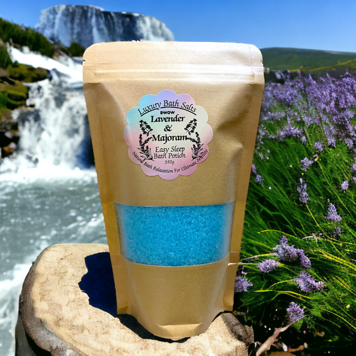 Natural Luxury Bath Salt, for Complete Relax Sleep: Lavender and Majoram Infused Aromatherapy Potion for a Deep Body Relaxation