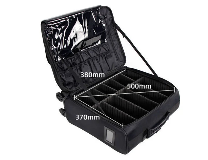 Rolling Beauty Case: Makeup Suitcase Trolley with Wheels and Nails Toolbox