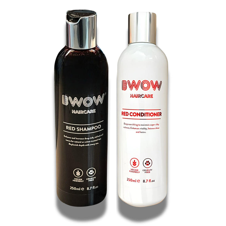 Red Hair Shampoo and Conditioner Set Vegan Ravish Red Luxury 2x 250ml - BWOW Cosmetics