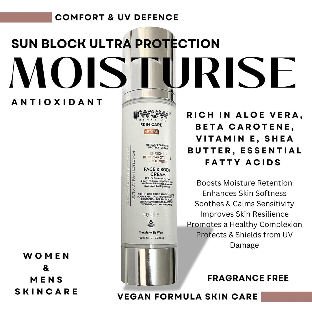SPF50 product with antioxidant-rich beta-carotene formula