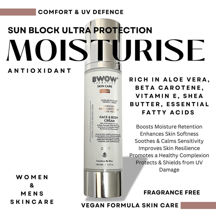SPF50 product with antioxidant-rich beta-carotene formula
