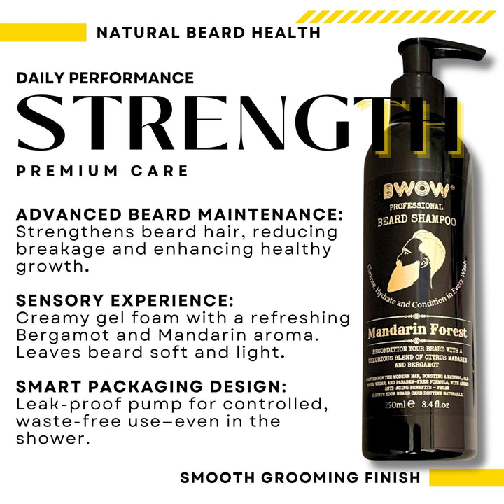 RECONDITIONING BEARD WASH SHAMPOO MANDARIN FOREST 250ml VEGAN