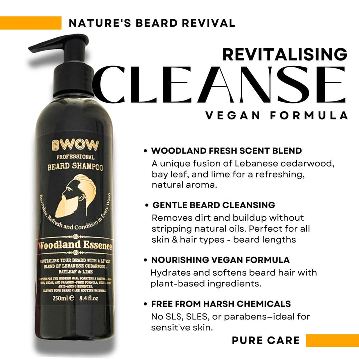Revitalise Beard Wash Shampoo Woodland Essence Vegan 250ml