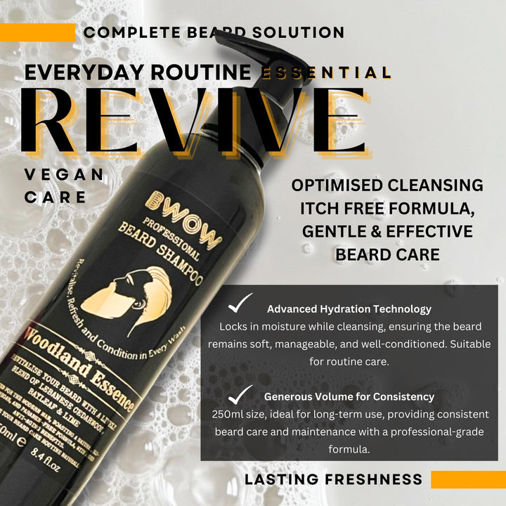 Revitalise Beard Wash Shampoo Woodland Essence Vegan 250ml