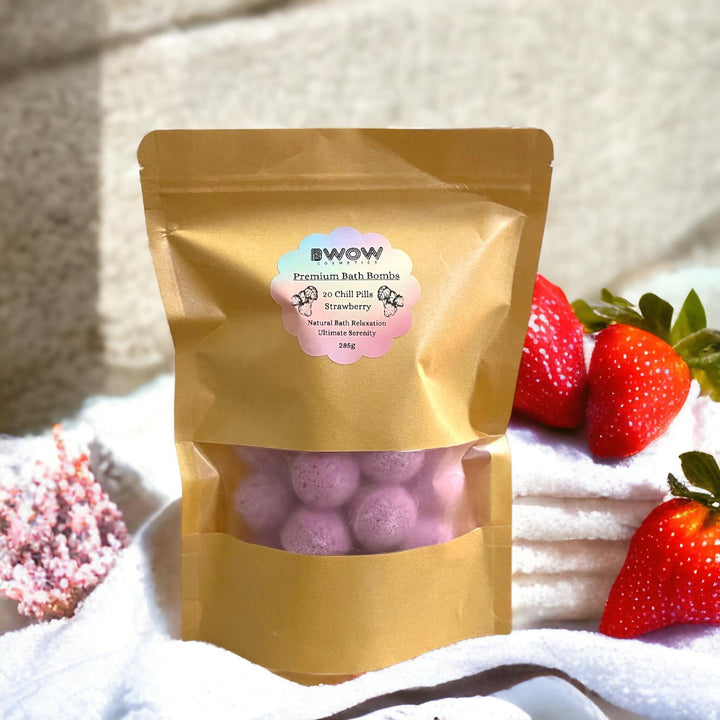 Strawberry Serenity Bliss 20 Bath Bomb Chill Pills