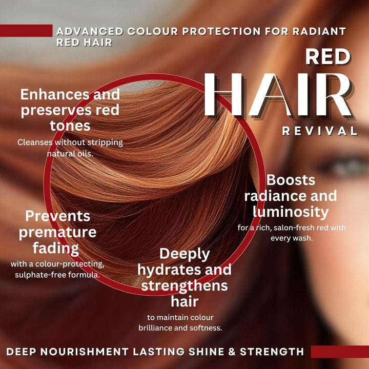 Natural redhead showcasing shine and vibrancy after conditioning treatment