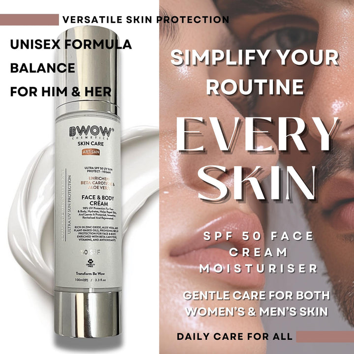 SPF50 Ultra Sun Protection Cream for Face and Body 100ml - High-Performance Vegan Sunscreen - Non-Greasy Fast-Absorbing Formula