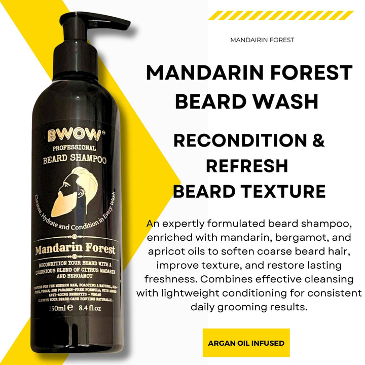 RECONDITIONING BEARD WASH SHAMPOO MANDARIN FOREST 250ml VEGAN