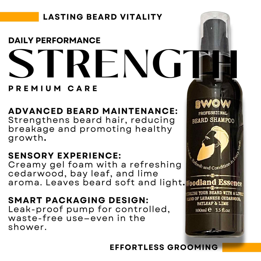 REVITALISING BEARD WASH SHAMPOO WOODLAND ESSENCE 100ml VEGAN