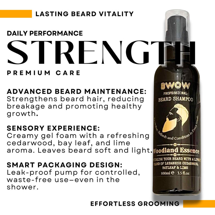 REVITALISING BEARD WASH SHAMPOO WOODLAND ESSENCE 100ml VEGAN
