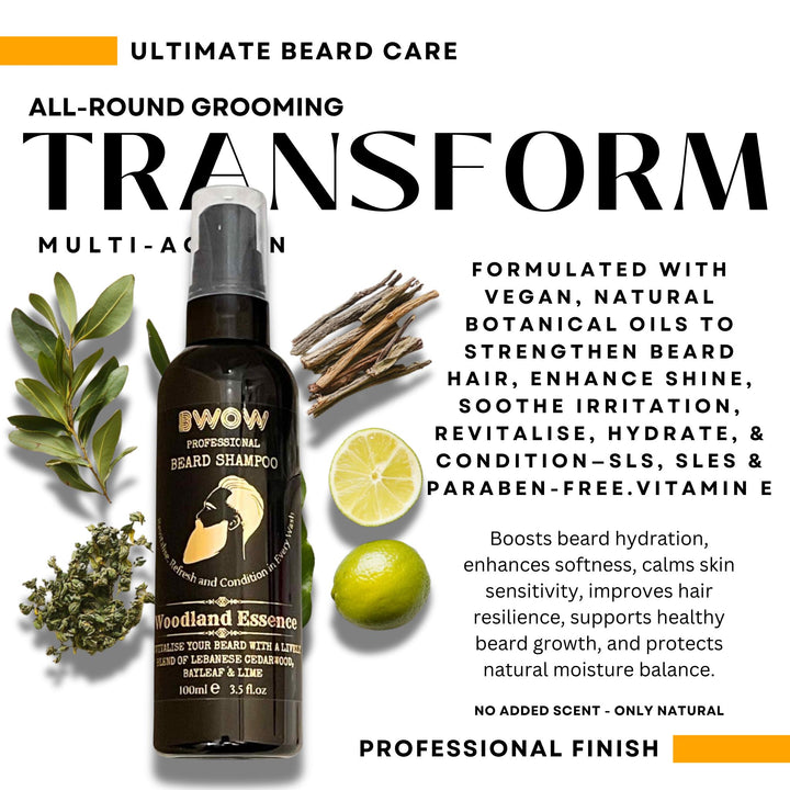 REVITALISING BEARD WASH SHAMPOO WOODLAND ESSENCE 100ml VEGAN