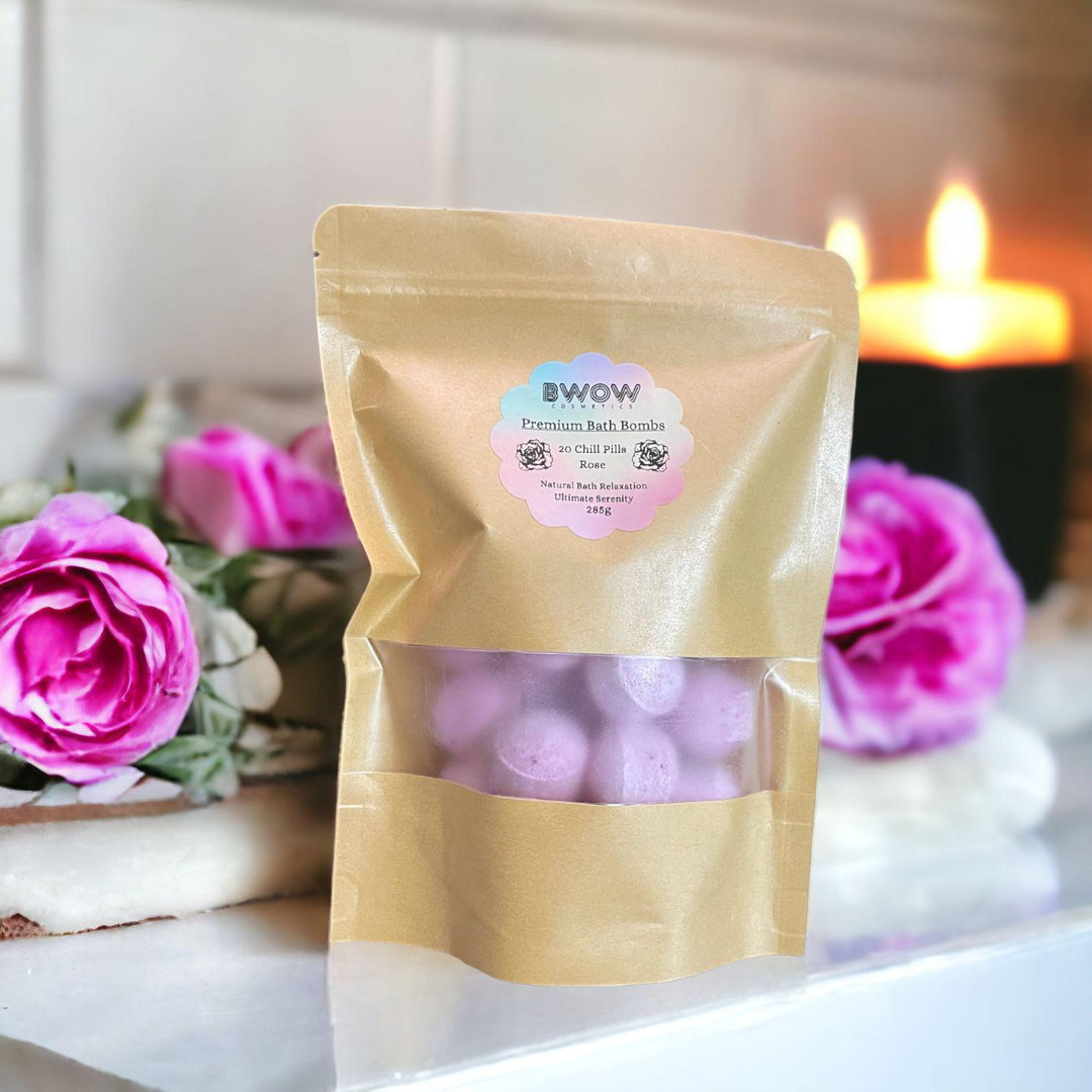 Rose Serenity Bliss 20 Bath Bomb Chill Pills - BWOW Cosmetics