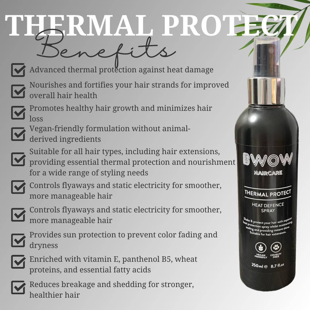 Spray de proteção contra calor vegano de proteção térmica