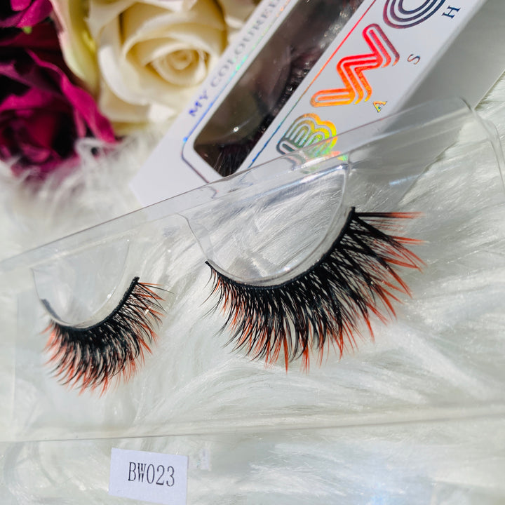 MY COLOURED VEGAN LASHES RED BWOW023 - BWOW Cosmetics