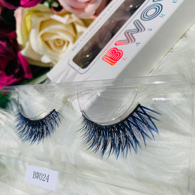 MY COLOURED VEGAN LASHES BLUE BWOW024 - BWOW Cosmetics