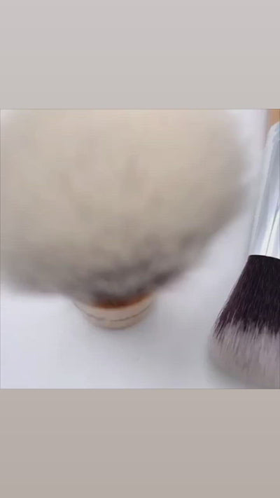 Premium 11 Piece Vegan Kabuki Bamboo Makeup Brush Set Cotton Bag